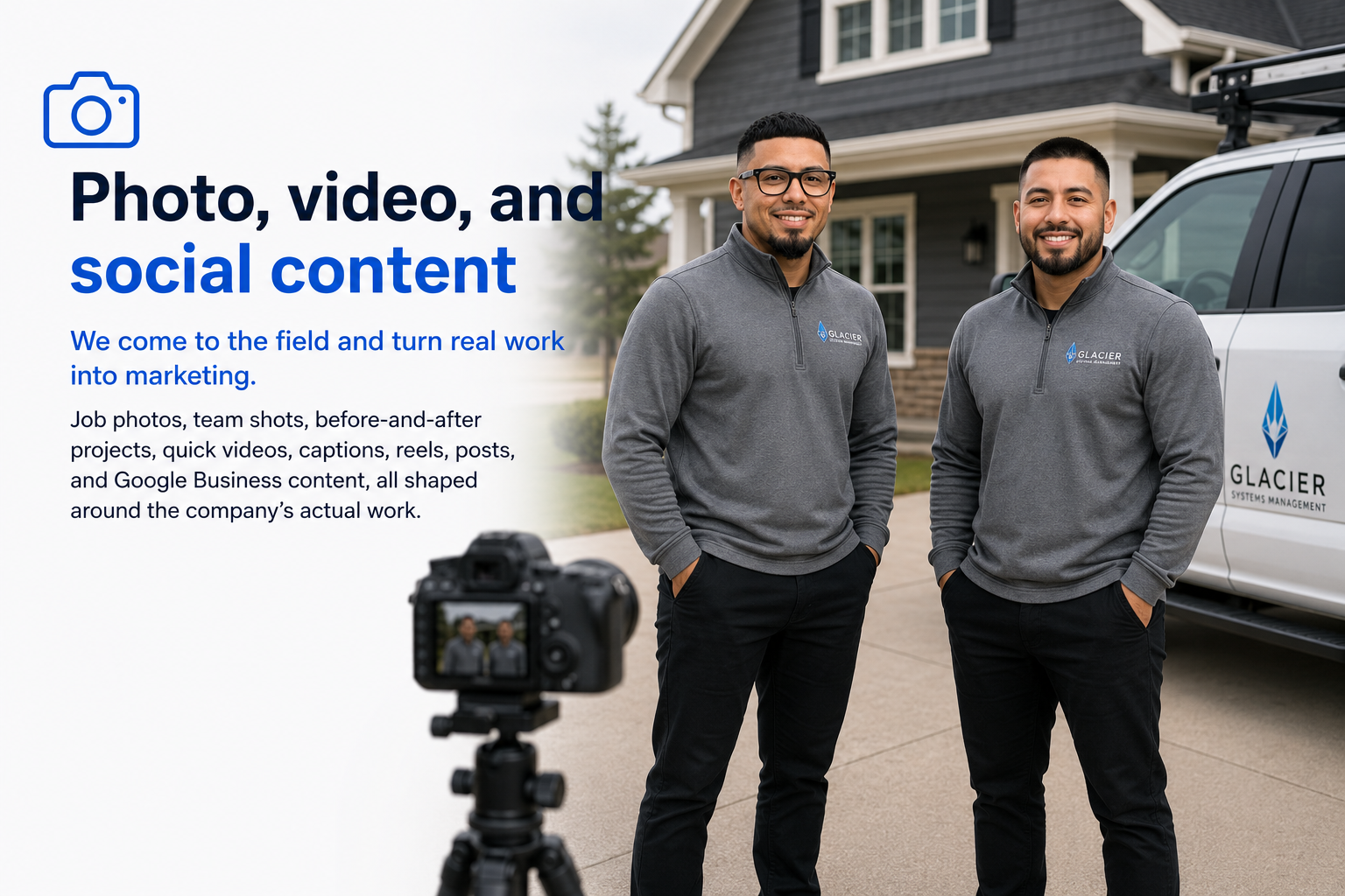Glacier Systems field photo video and social content shoot