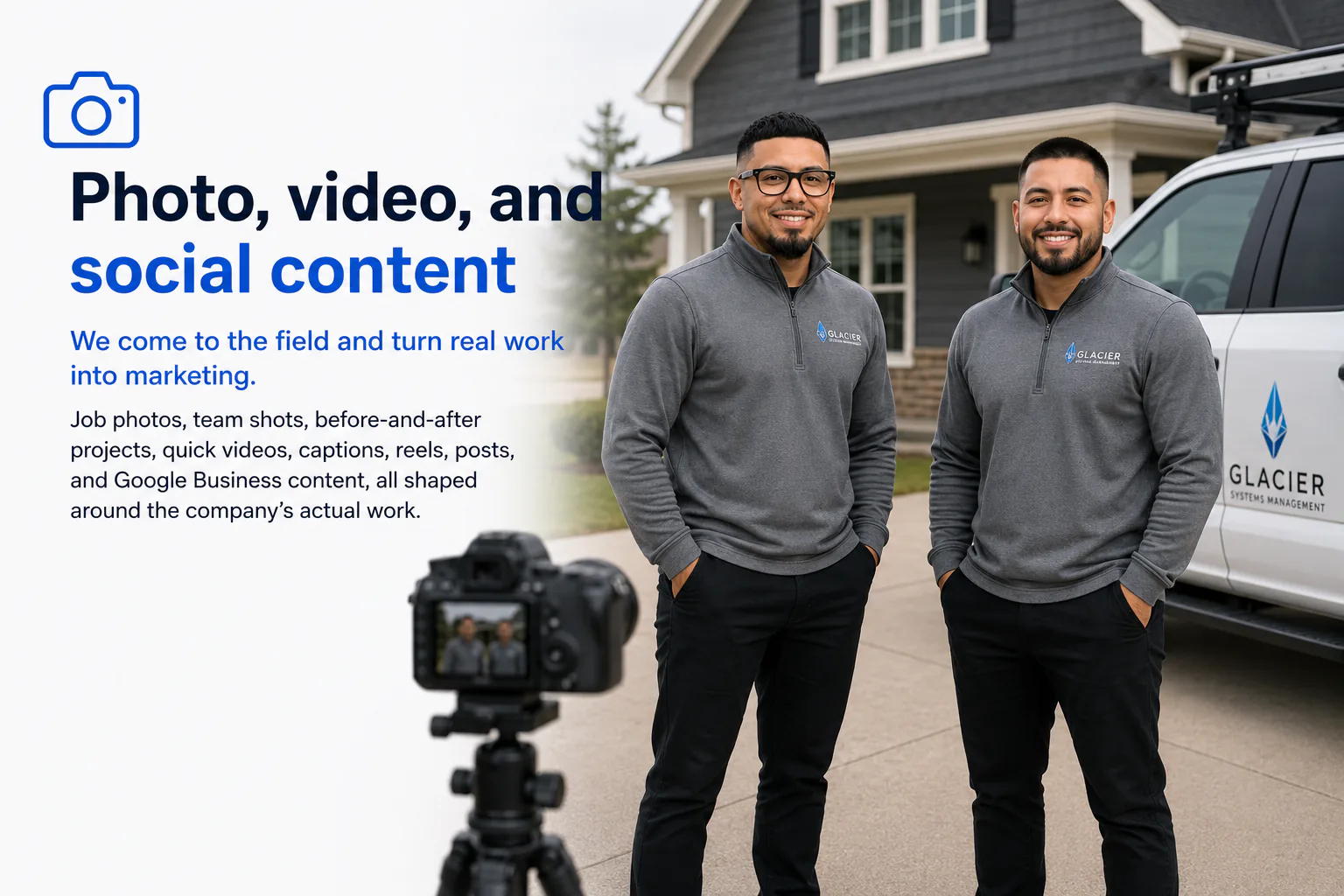 Glacier Systems field photo video and social content shoot